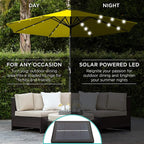 Best Choice Products 10ft Solar Polyester LED Lighted Patio Umbrella w/Tilt - Image 3