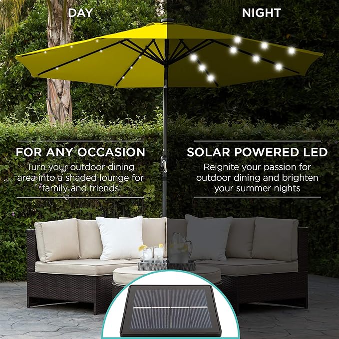 Best Choice Products 10ft Solar Polyester LED Lighted Patio Umbrella w/Tilt - Image 3