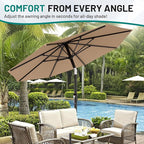 AreShark 9 FT Patio Umbrella for Outdoor, Outdoor Umbrella - Image 7