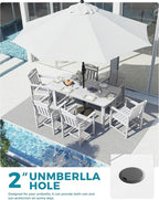 Ciokea HDPE Outdoor Dining Set, 7-Piece Patio Table and Chairs Set - Image 4
