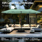 PHI VILLA 15ft Large Patio Umbrellas - Image 7