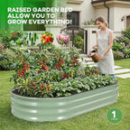 Galvanized Raised Garden Bed Outdoor, Rust-Resistant Garden Planter Box - Image 7