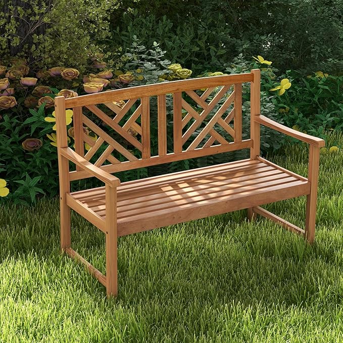 Giantex Outdoor Wooden Garden Bench - Image 8