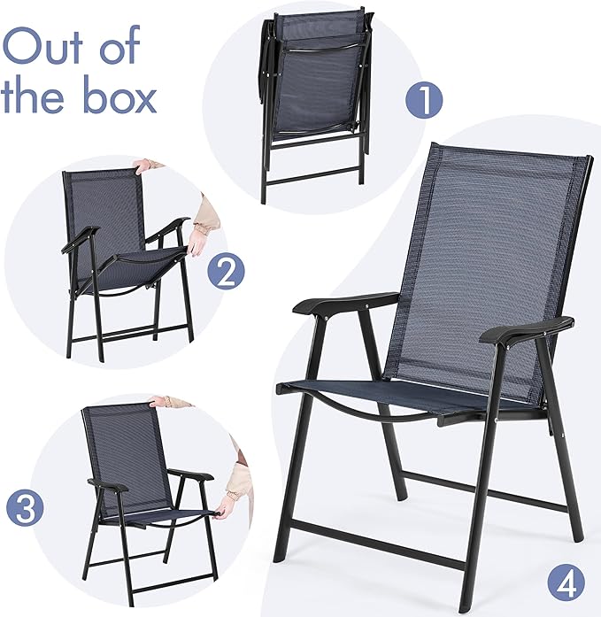 Yaheetech Patio Dining Chairs Set of 2, Portable Dining Chairs - Image 8