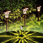 GIGALUMI 6 Pack Solar Pathway Lights Outdoor, Metal Glass & ABS Solar Landscape - Image 2