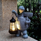 Sea Turtle Solar Garden Statues, Resin Sea Turtle Figurine Decorations by Qobumy