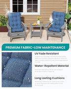 SERWALL HDPE Outdoor Rocking Cushion Set of 2, Memory Foam Cushion Navy - Image 5