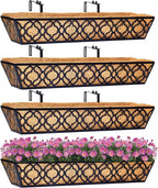 4pcs 30 Inch Window Deck with Coco Liner, Metal Hanging Flower Planter Basket by LAWYAMAI