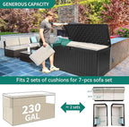 YITAHOME XXL 230 Gallon Large Deck Box, Outdoor Storage - Image 8
