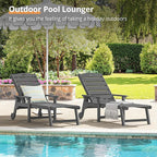 LUE BONA Outdoor Chaise Lounge, HDPS Chaise Lounger, 5 Positions Adjustable - Image 3