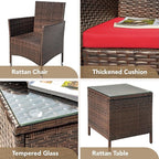 Devoko Patio Porch Furniture Sets 3 Pieces PE Rattan Wicker Chairs - Image 7