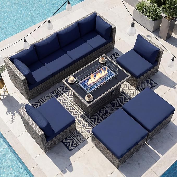 NICESOUL 9 Piece Oversized Outdoor Patio Furniture Set, 29.3'' High Back Comfy - Image 2
