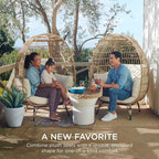 Best Choice Products Wicker Egg Chair, Oversized Indoor Outdoor Lounger - Image 2
