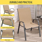 Betterhood Patio Chairs Set of 4, Stackable Outdoor Dining Chairs Set - Image 4
