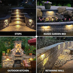 GKOLED 4-Pack Replaceable 6.8" LED Hardscape Lights, Low Voltage Retaining Wall - Image 6