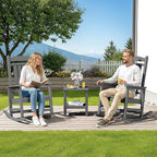 SERWALL Outdoor Rocking Chair Set of 2, HDPE Patio Rocking Chair, All-Weather - Image 2