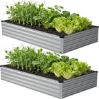 8x4x1 ft Galvanized Raised Garden Bed, Outdoor Planter Box Metal Patio Kit by Zunatu