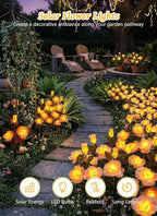Brightown Outdoor Solar Flower Lights, 4 Pack Solar Garden Light - Image 6