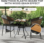 Outsunny 28" Outdoor Bar Table, Faux Wood Patio Furniture, Square Wood-Like - Image 5