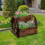 2PCS Wooden Wagon Planter Box, Garden Planter - Image 7
