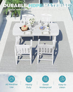 Ciokea HDPE Outdoor Dining Set, 5-Piece Patio Table and Chairs Set - Image 3