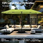 PHI VILLA 15ft Large Patio Umbrellas - Image 7