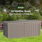 EasyUp 150 Gallon Outdoor Storage Box, Resin Waterproof UV-Resistant Deck Box - Image 5