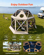 VEVOR Pop up Gazebo Screen Tent, 12 x 12 ft, 13-Sided Spherical Camping Canopy - Image 3