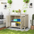 Outsunny Wood Garden Shed, Compact Outdoor Storage Cabinet Potting Shed - Image 2