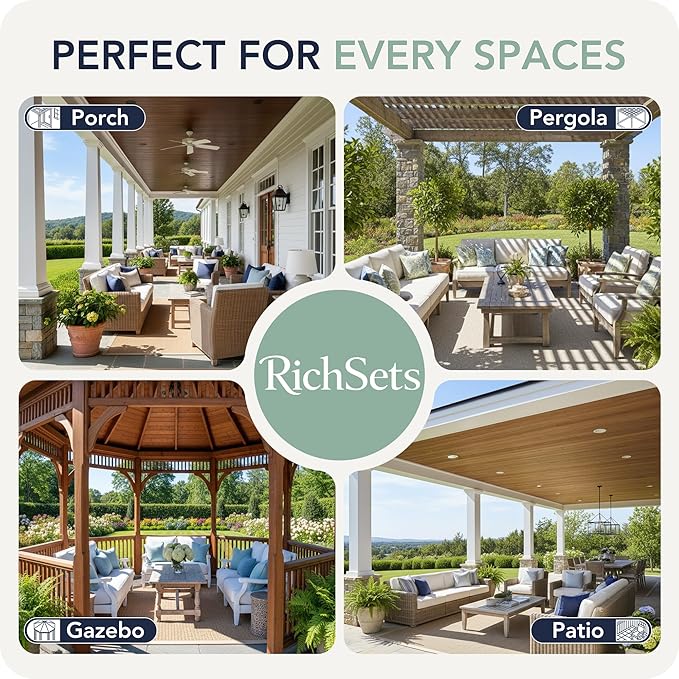 Outdoor Curtains for Patio Waterproof 6 Panels - Image 8