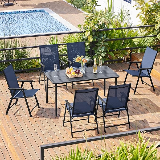 Yaheetech Patio Dining Chairs Set of 2, Portable Dining Chairs - Image 2