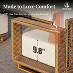 HERA'S HOUSE 8 Pieces Patio Furniture Set, 6 Sectional Outdoor Rattan Wicker - Image 3