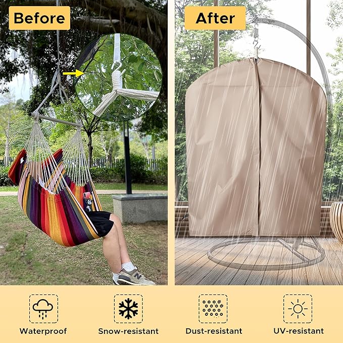 Miztli Hammock Chair with Hanging Chair Cover – Max 500 Lbs, Steel Spreader Bar - Image 2