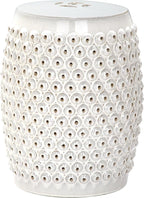Safavieh Castle Gardens Collection Stella Nail Head White Glazed Ceramic Garden - Image 5