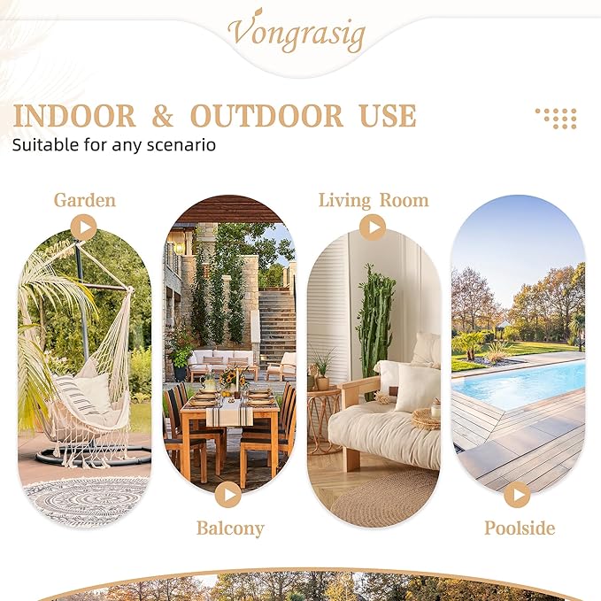 Vongrasig Outdoor Wicker Egg Chair PE Rattan Chair - Image 8