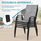 Outdoor Stackable Chairs Set of 4, Stacking Patio Chairs - Image 4