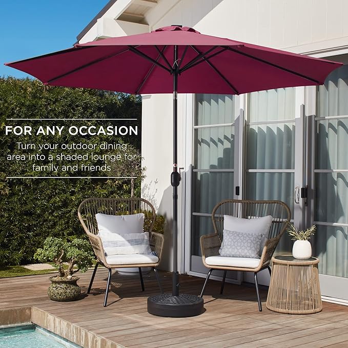 Best Choice Products 10ft Outdoor Table Compatible Steel Polyester Market Patio - Image 3