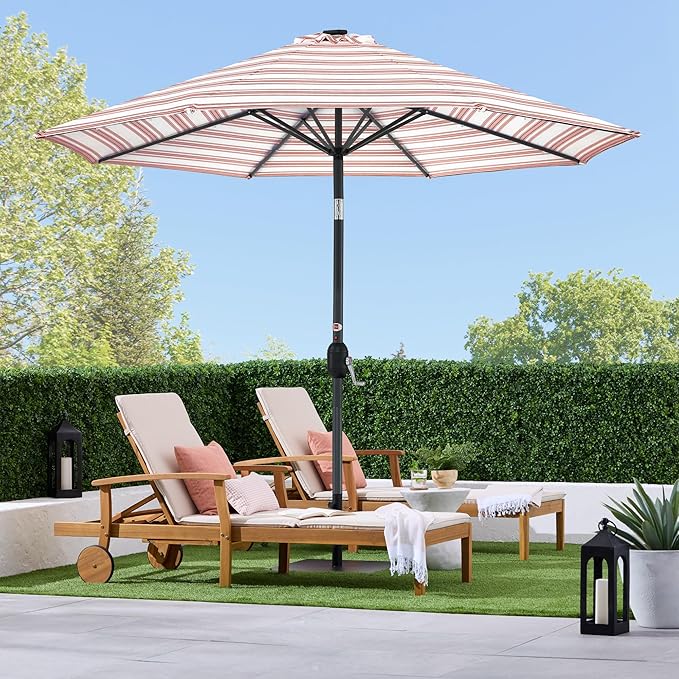 Best Choice Products 10ft Solar Polyester LED Lighted Patio Umbrella w/Tilt - Image 3