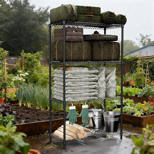 2400LBS 35.5" W Standing Shelf Units Wire Rust-Proof Outdoor Storage Shelving - Image 2