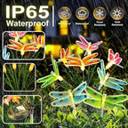 Anordsem Solar Garden Lights Outdoor: 8 Removable Optical Fiber Dragonflies 2 - Image 4