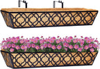 2pcs 30 Inch Window Deck with Coco Liner, Metal Hanging Flower Planter Window by LAWYAMAI