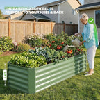 ZORMY 6×2×1.4ft Galvanized Raised Garden Bed Kit, Metal Planter Boxes Outdoor - Image 3