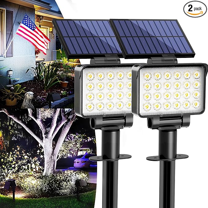 Solar Spot Lights Outdoor Waterproof by COOZAMING