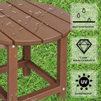 LZRS Round Adirondack Patio Side Table End Table, Outdoor Side Tables - Image 4