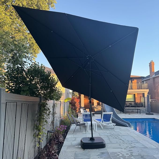 PURPLE LEAF 11' X 8' Left-right Tilting Patio Umbrella Outdoor Cantilever - Image 2