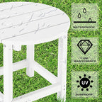 LZRS Round Adirondack Patio Side Table End Table, Outdoor Side Tables - Image 4