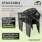8 Pcs Stackable Patio Dining Chairs, Aluminum Rattan Outdoor Dining Chair - Image 5