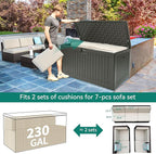 YITAHOME XXL 230 Gallon Large Deck Box, Outdoor Storage - Image 5
