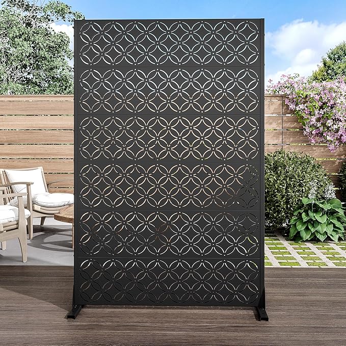 Casaphoria Metal Privacy Screen Outdoor, Palace Black by Casaphoria