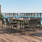 Yaheetech Set of 6 Stackable Outdoor Rattan Dining Chairs, All-Weather Armchair - Image 2
